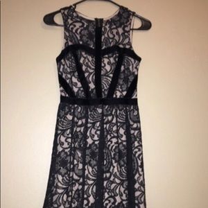 Black Lace Fit and Flare Dress